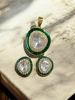 Noor-E-Gul green polki Pendant