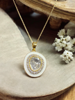Noor-E-Gul white polki Pendant