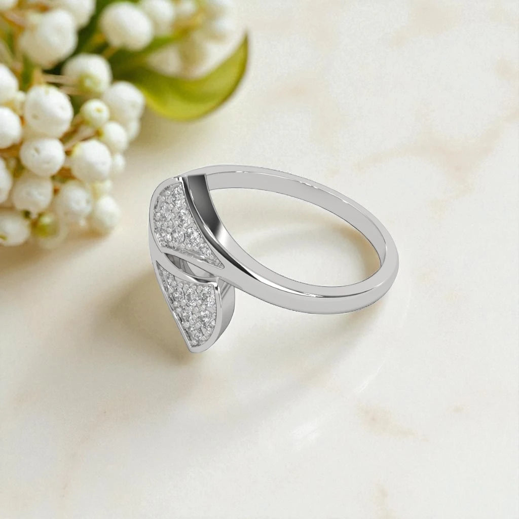 Whispering Leaves Moissanite Open Ring RG-MD-SL-100/10