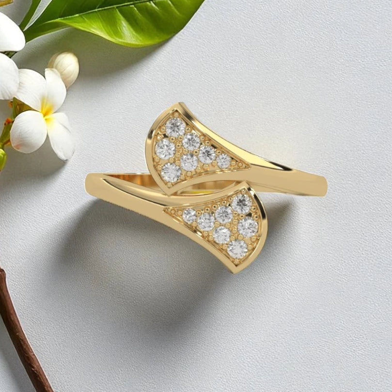 Whispering Leaves Moissanite Open Ring RG-MD-SL-100/10