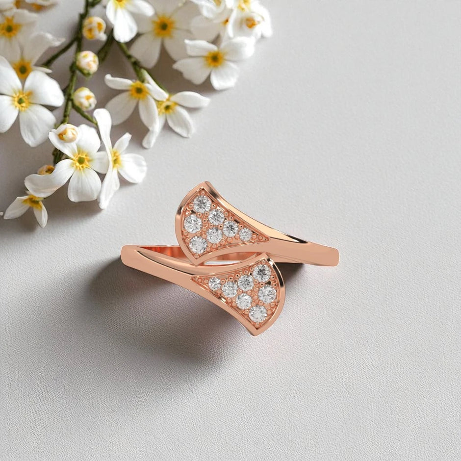 Whispering Leaves Moissanite Open Ring RG-MD-SL-100/10