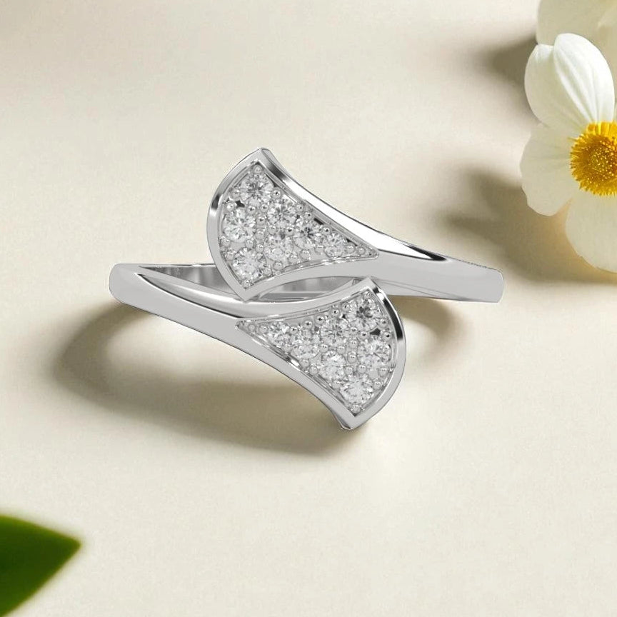 Whispering Leaves Moissanite Open Ring RG-MD-SL-100/10