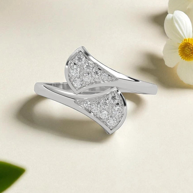 Whispering Leaves Moissanite Open Ring RG-MD-SL-100/10