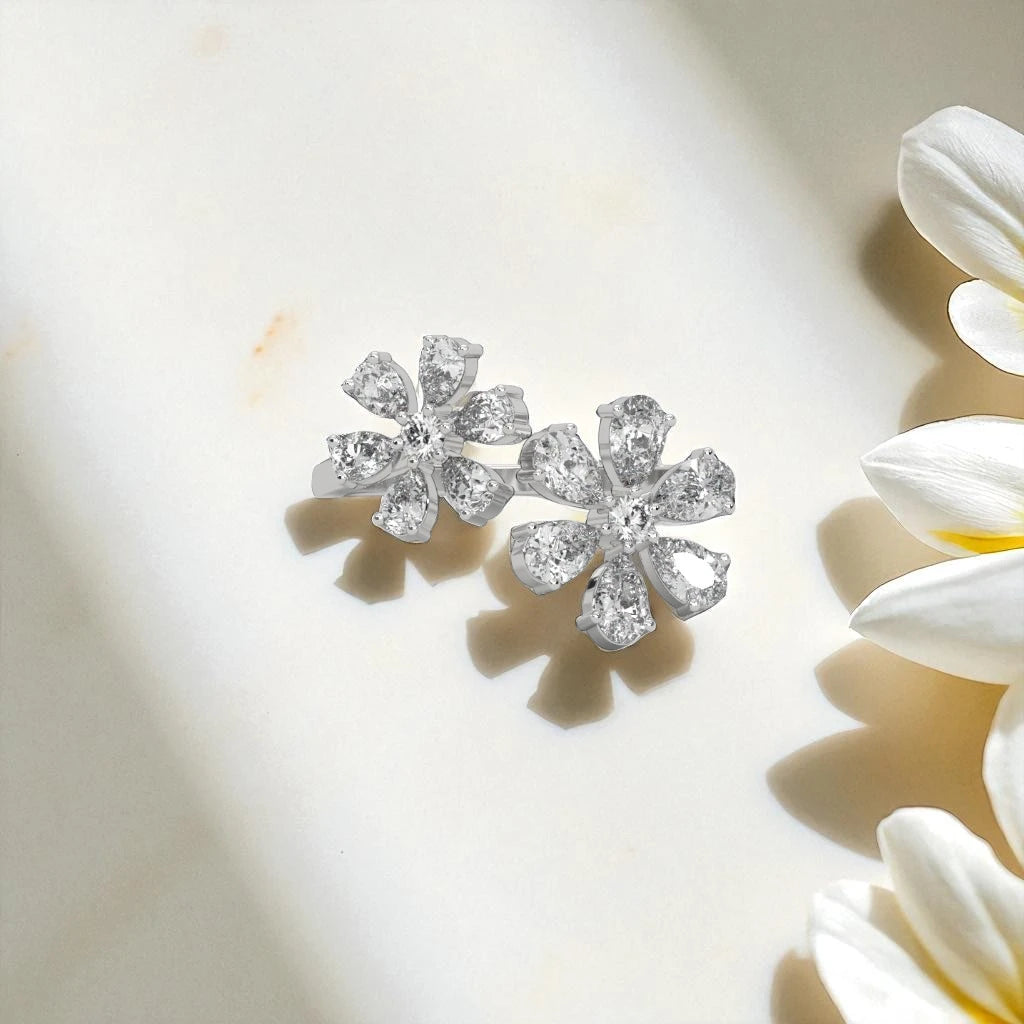 Whispering flower Moissanite Open Ring RG-MD-SL-100/11