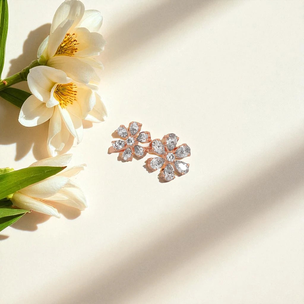 Whispering flower Moissanite Open Ring RG-MD-SL-100/11
