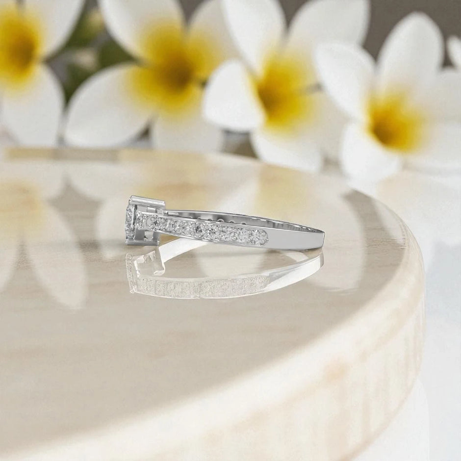 Dainty Heart 925 Sterling Silver Moissanite Diamond Ring RG-MD-SL-100/12