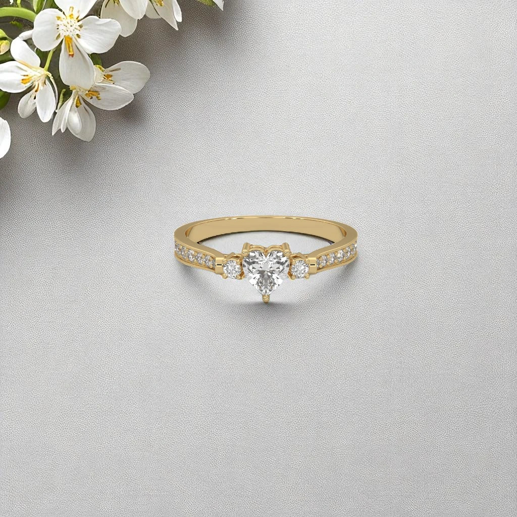 Dainty Heart 925 Sterling Silver Moissanite Diamond Ring RG-MD-SL-100/12