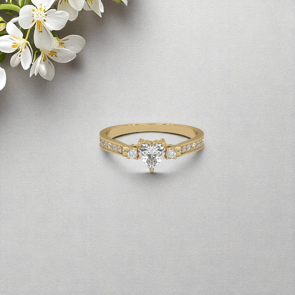 Dainty Heart 925 Sterling Silver Moissanite Diamond Ring RG-MD-SL-100/12