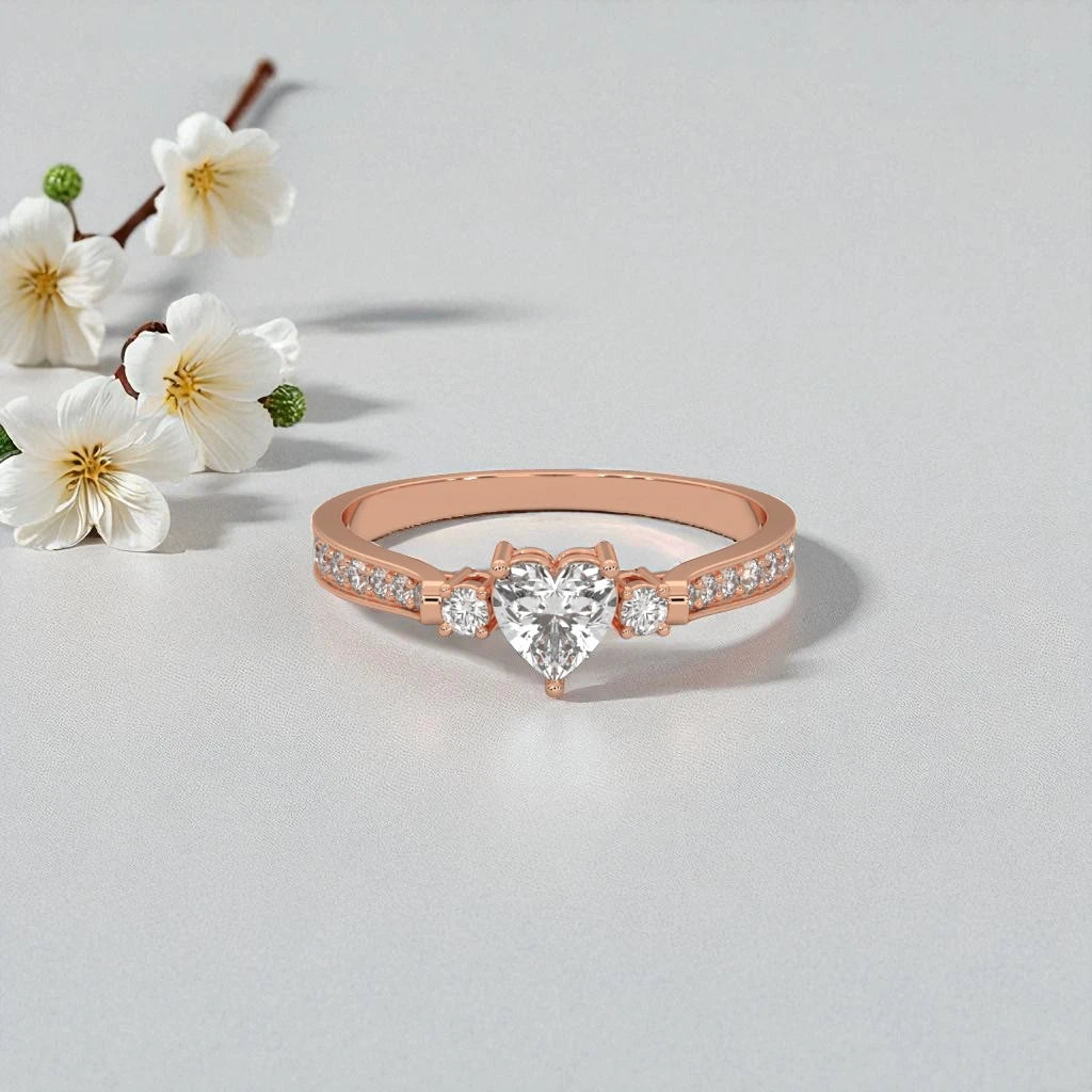 Dainty Heart 925 Sterling Silver Moissanite Diamond Ring RG-MD-SL-100/12