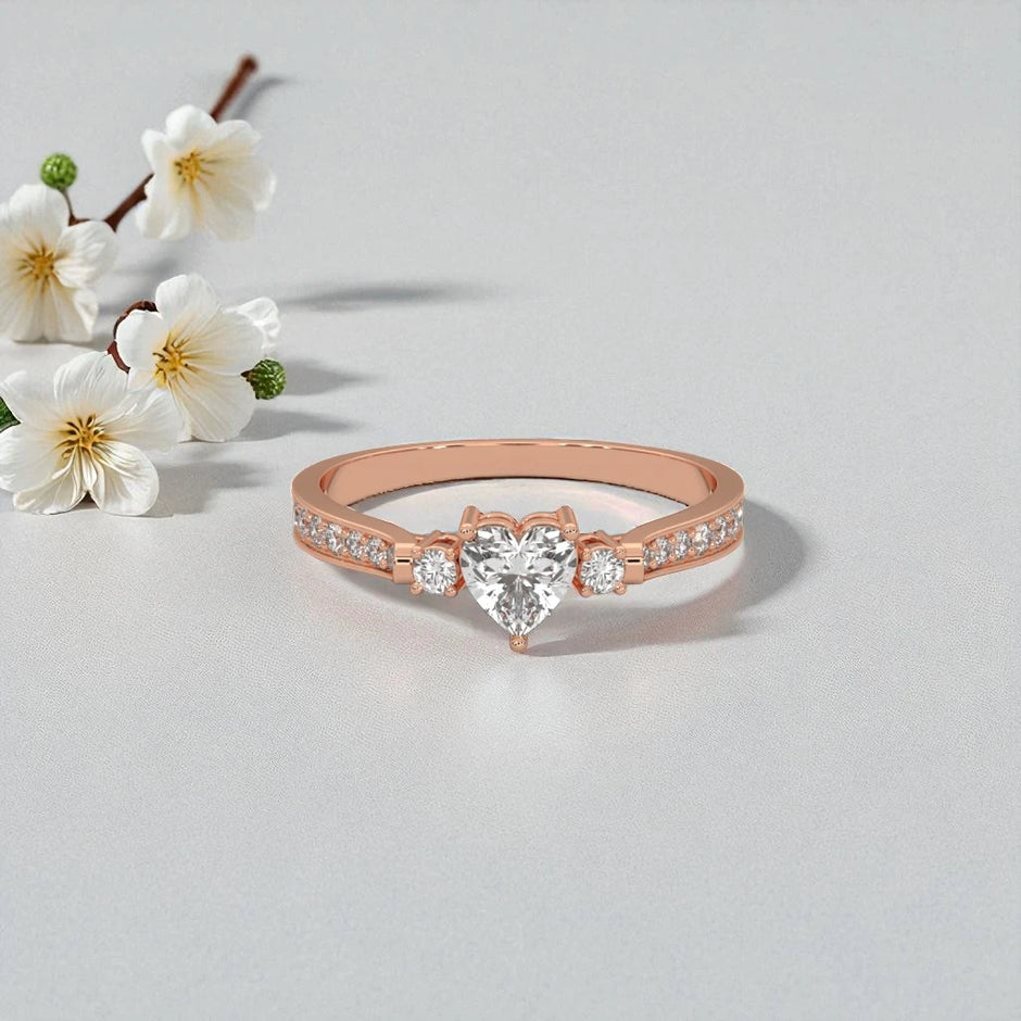 Dainty Heart 925 Sterling Silver Moissanite Diamond Ring RG-MD-SL-100/12