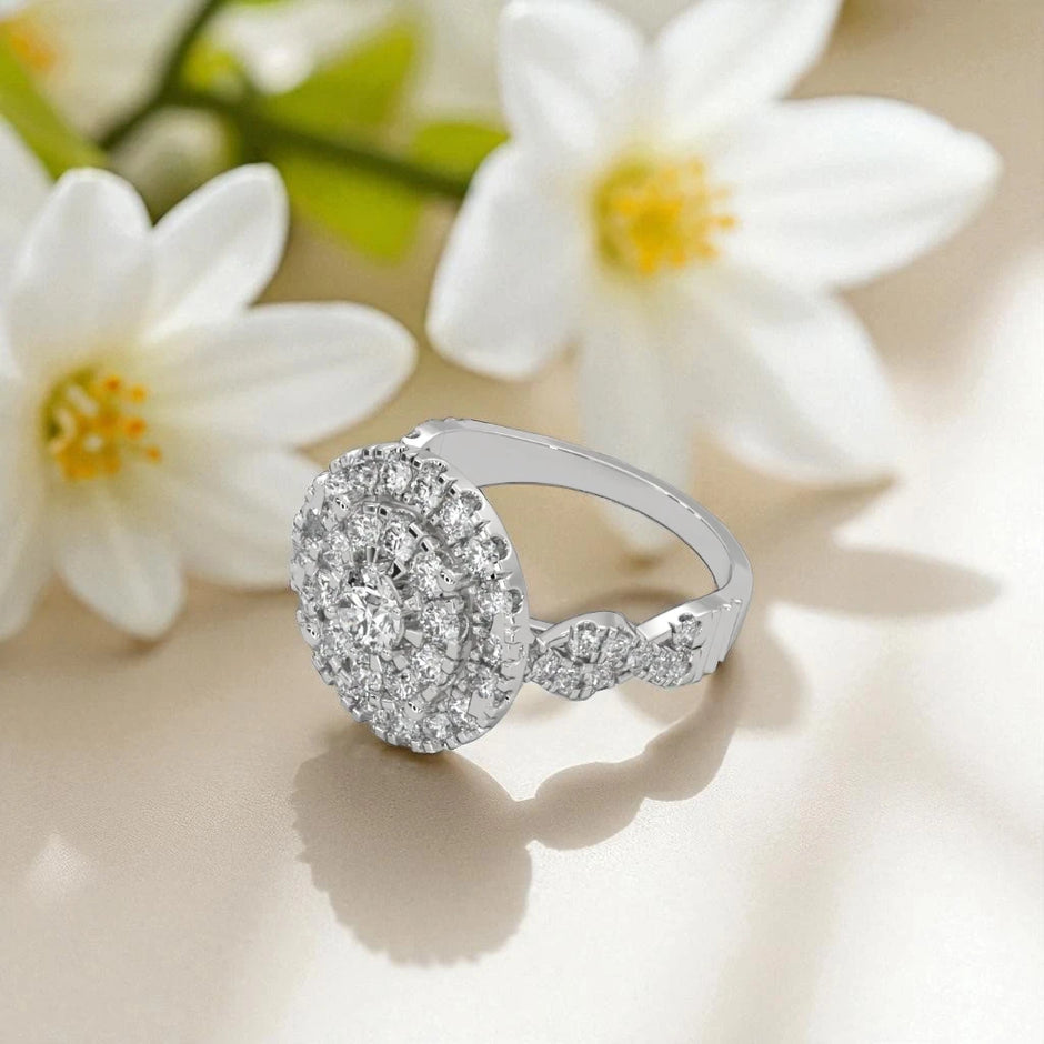 Radiant Halo Moissanite Ring
