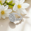 Radiant Halo Moissanite Ring