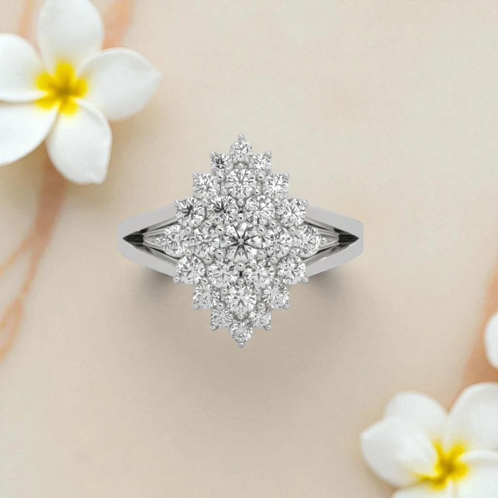 Frozen Blossom Moissanite Cluster Ring