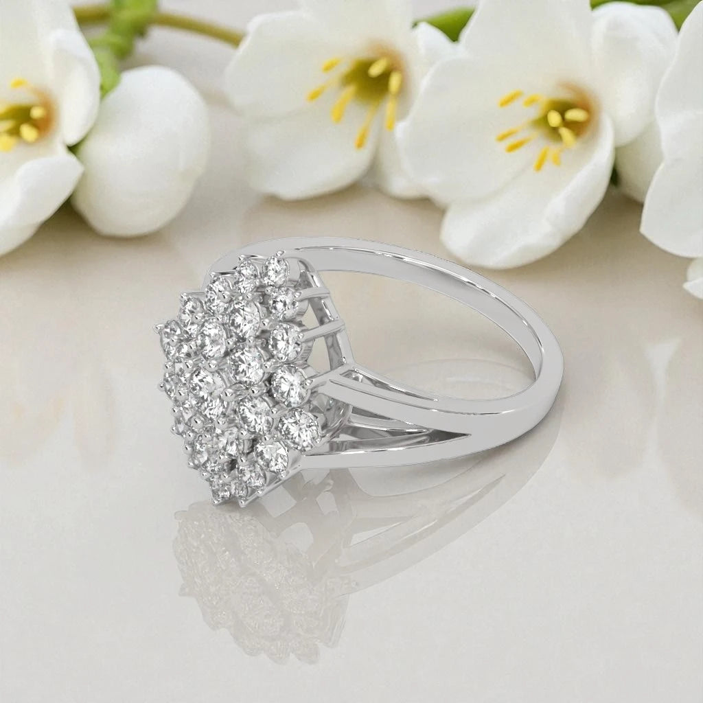 Frozen Blossom Moissanite Cluster Ring