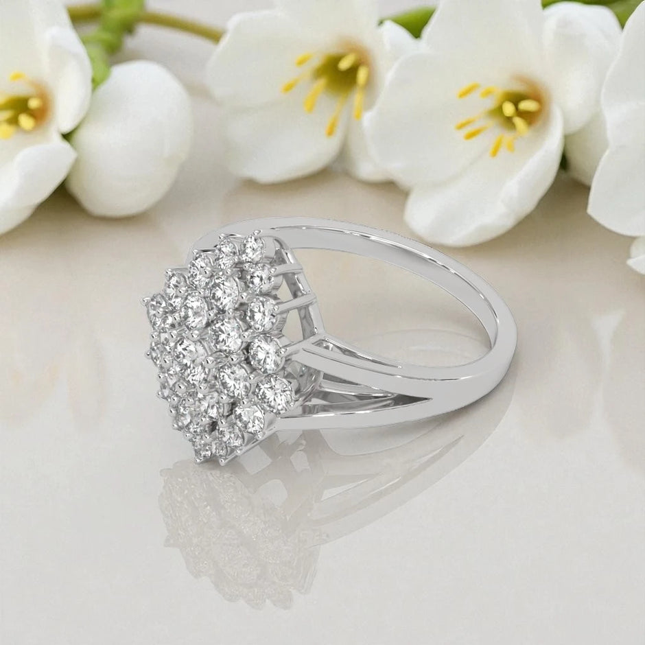 Frozen Blossom Moissanite Cluster Ring