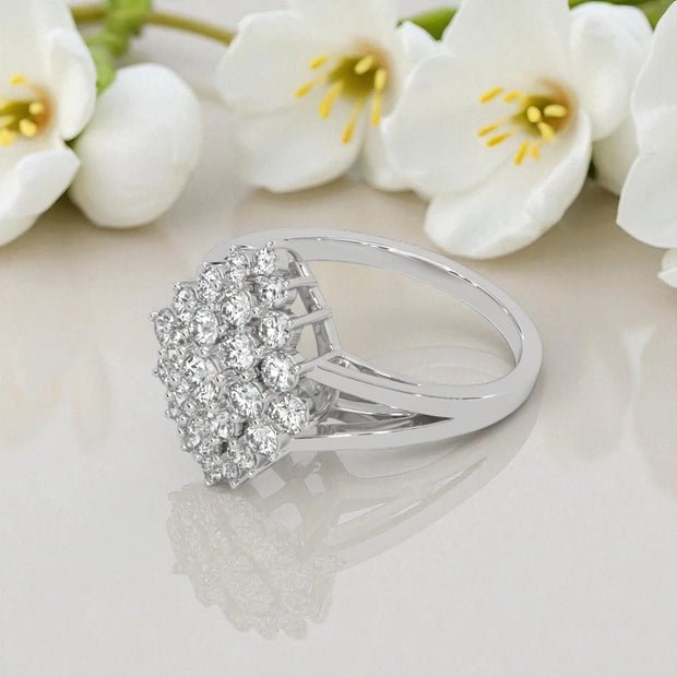 Frozen Blossom Moissanite Cluster Ring