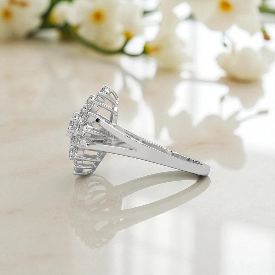 Frozen Blossom Moissanite Cluster Ring