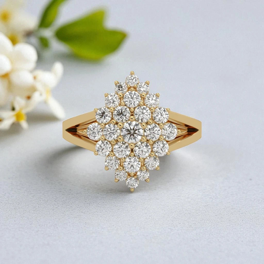 Frozen Blossom Moissanite Cluster Ring