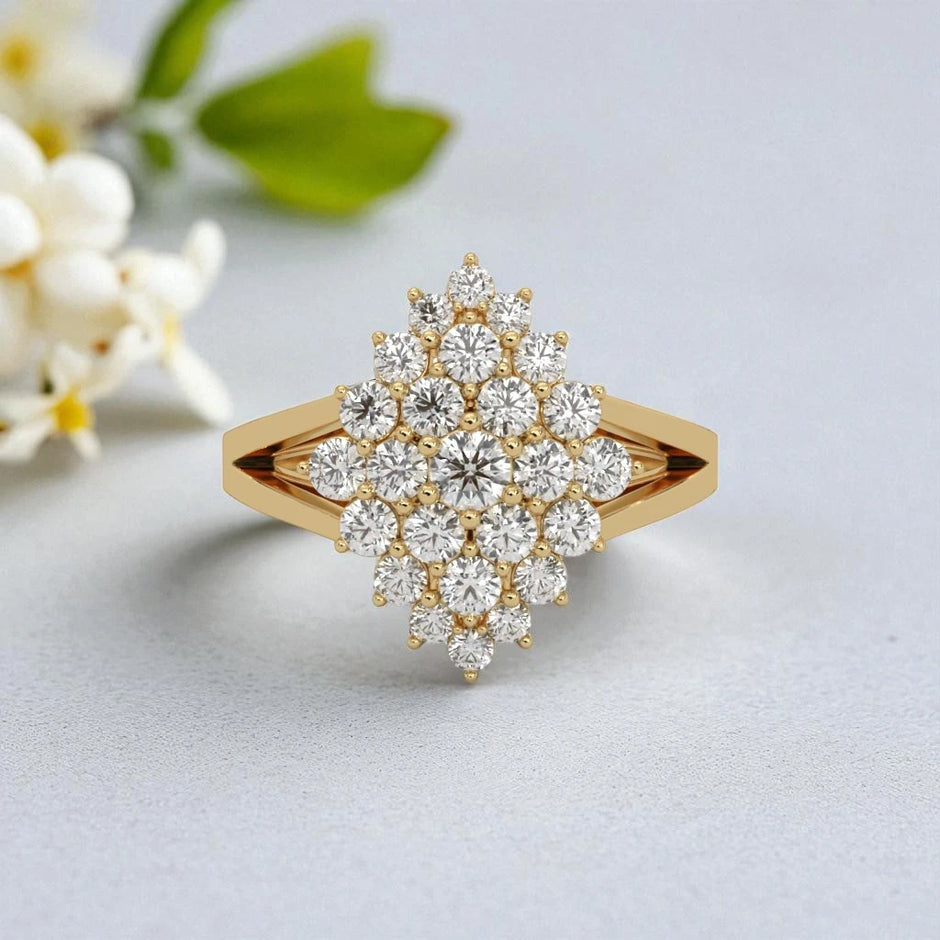 Frozen Blossom Moissanite Cluster Ring