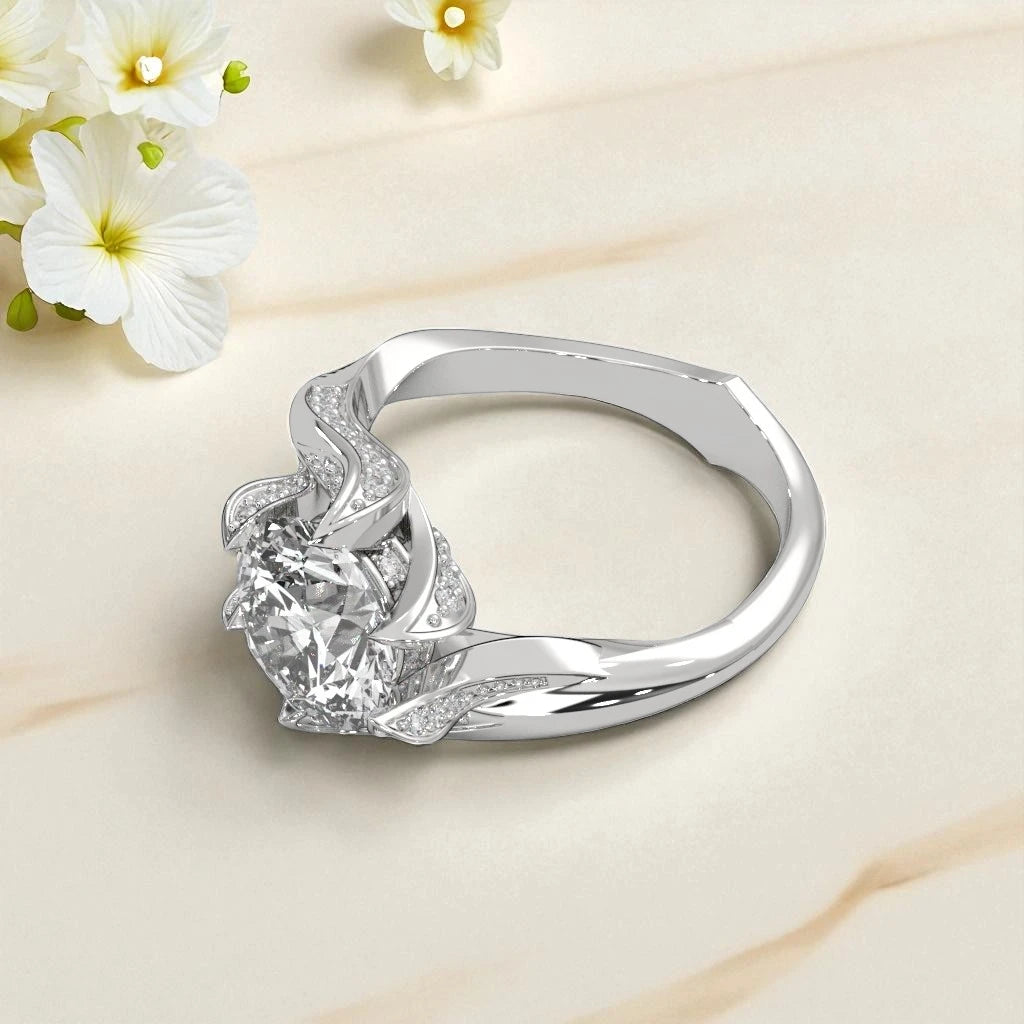 Petal Embrace Moissanite Ring