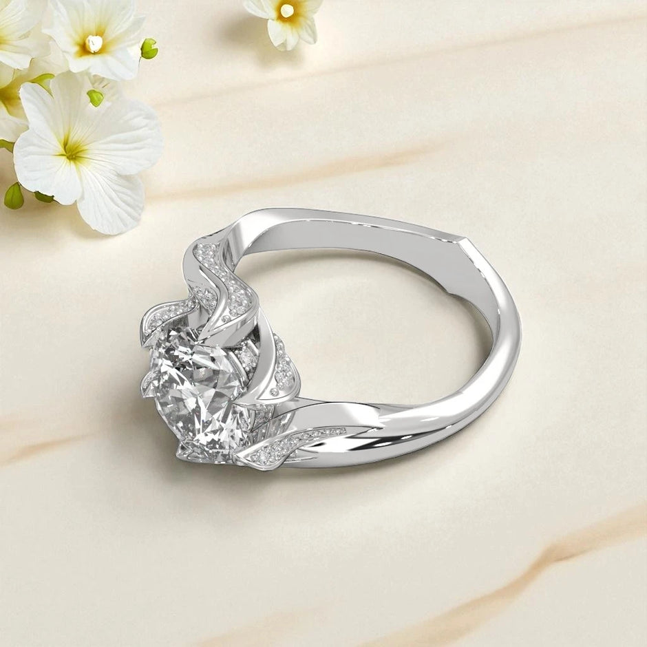 Petal Embrace Moissanite Ring
