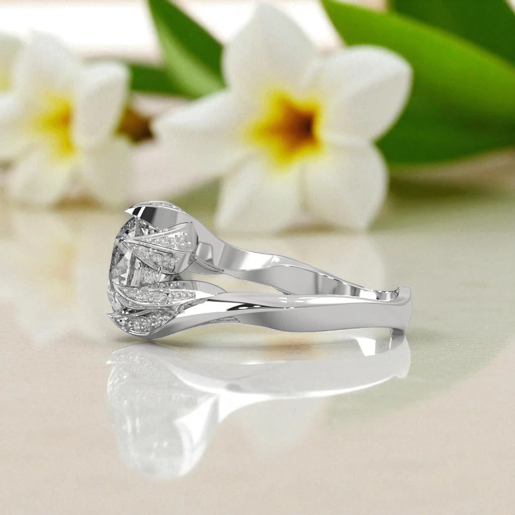 Petal Embrace Moissanite Ring