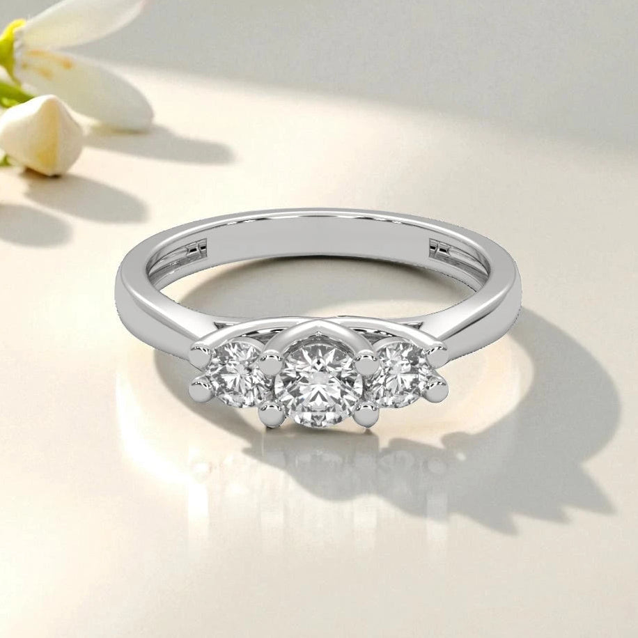 Trinity Bloom Moissanite Ring