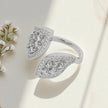 Whispering Leaves Moissanite Open Ring
