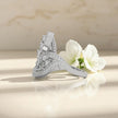 Whispering Leaves Moissanite Open Ring