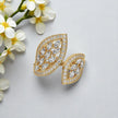 Whispering Leaves Moissanite Open Ring