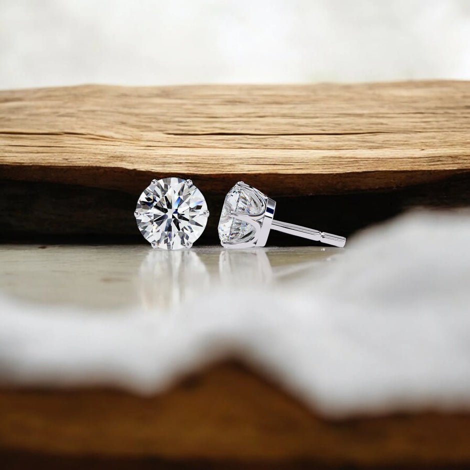 Solitaire Moissanite diamond 925 Sterling Silver Stud Earrings