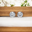 Solitaire Moissanite diamond 925 Sterling Silver Stud Earrings