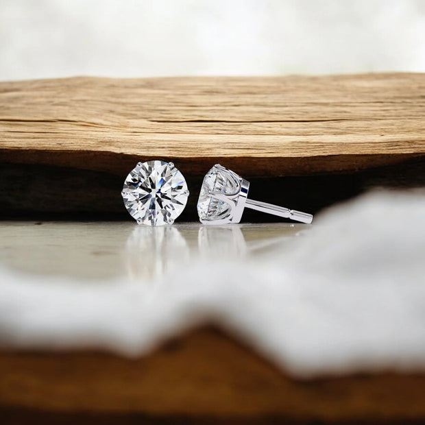 Solitaire Moissanite diamond 925 Sterling Silver Stud Earrings
