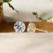Solitaire Moissanite diamond 925 Sterling Silver Stud Earrings