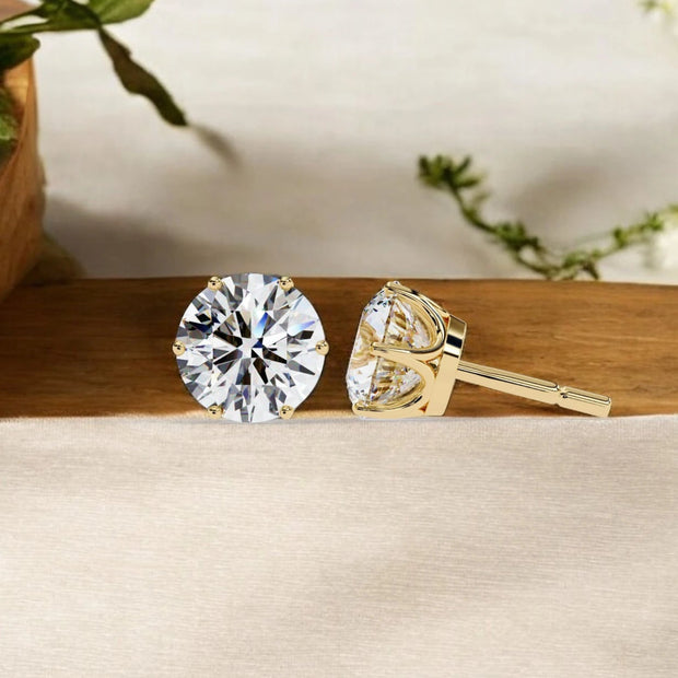 Solitaire Moissanite diamond 925 Sterling Silver Stud Earrings