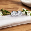 Round Cut Solitaire  Moissanite Diamond 925 Sterling Silver Stud Earrings