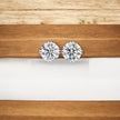 Round Cut Solitaire  Moissanite Diamond 925 Sterling Silver stud Earrings