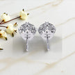 Round Cut Solitaire  Moissanite Diamond 925 Sterling Silver stud Earrings