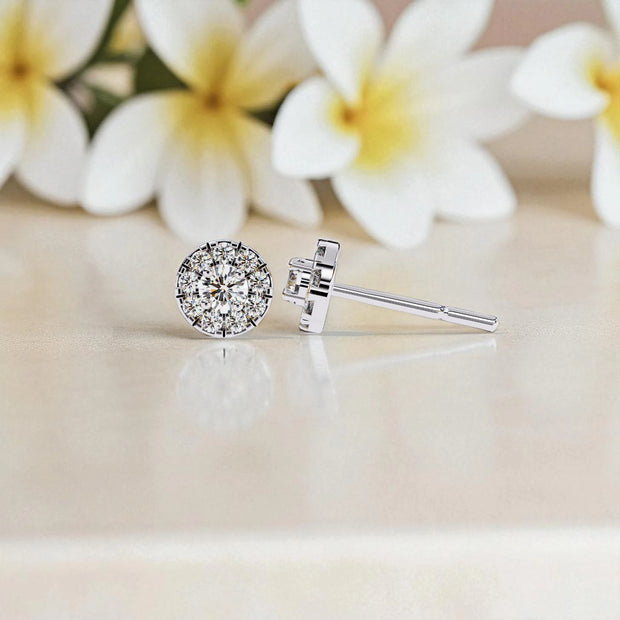 Nature Inspired Floral 925 Sterling Silver Moissanite diamond Earrings