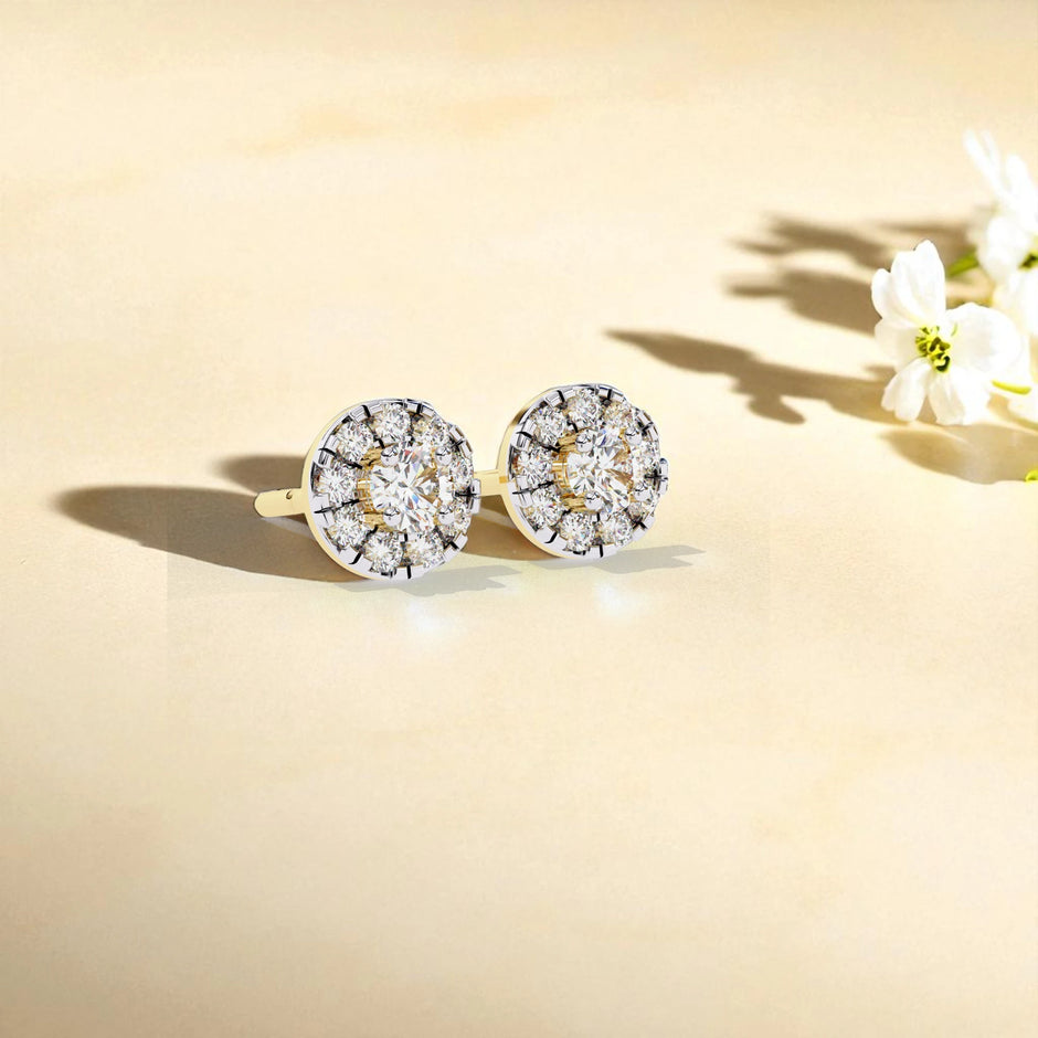 Nature Inspired Floral 925 Sterling Silver Moissanite diamond Earrings