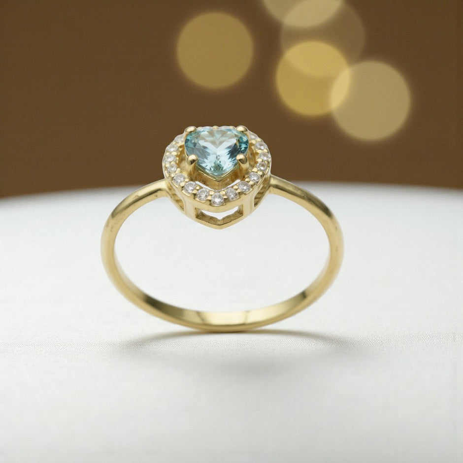 Trillion Cut Natural aqua marine Art Deco Ring RG-GM-AQ-SL-018