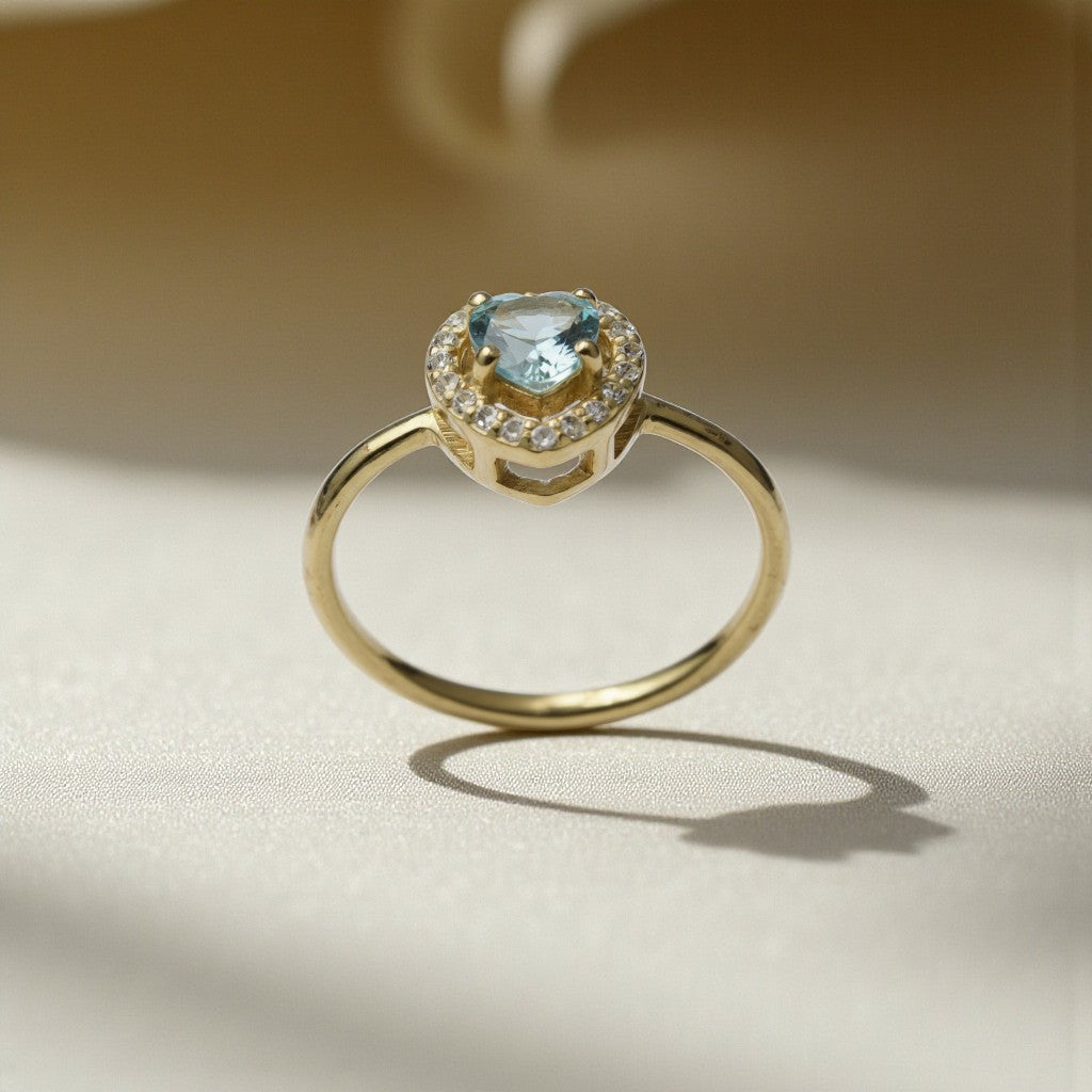 Trillion Cut Natural aqua marine Art Deco Ring RG-GM-AQ-SL-018