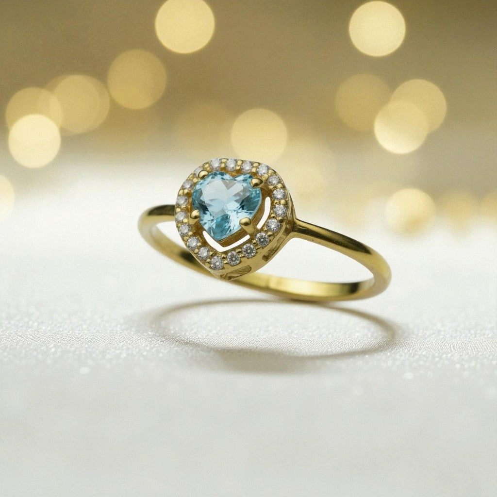 Trillion Cut Natural aqua marine Art Deco Ring RG-GM-AQ-SL-018