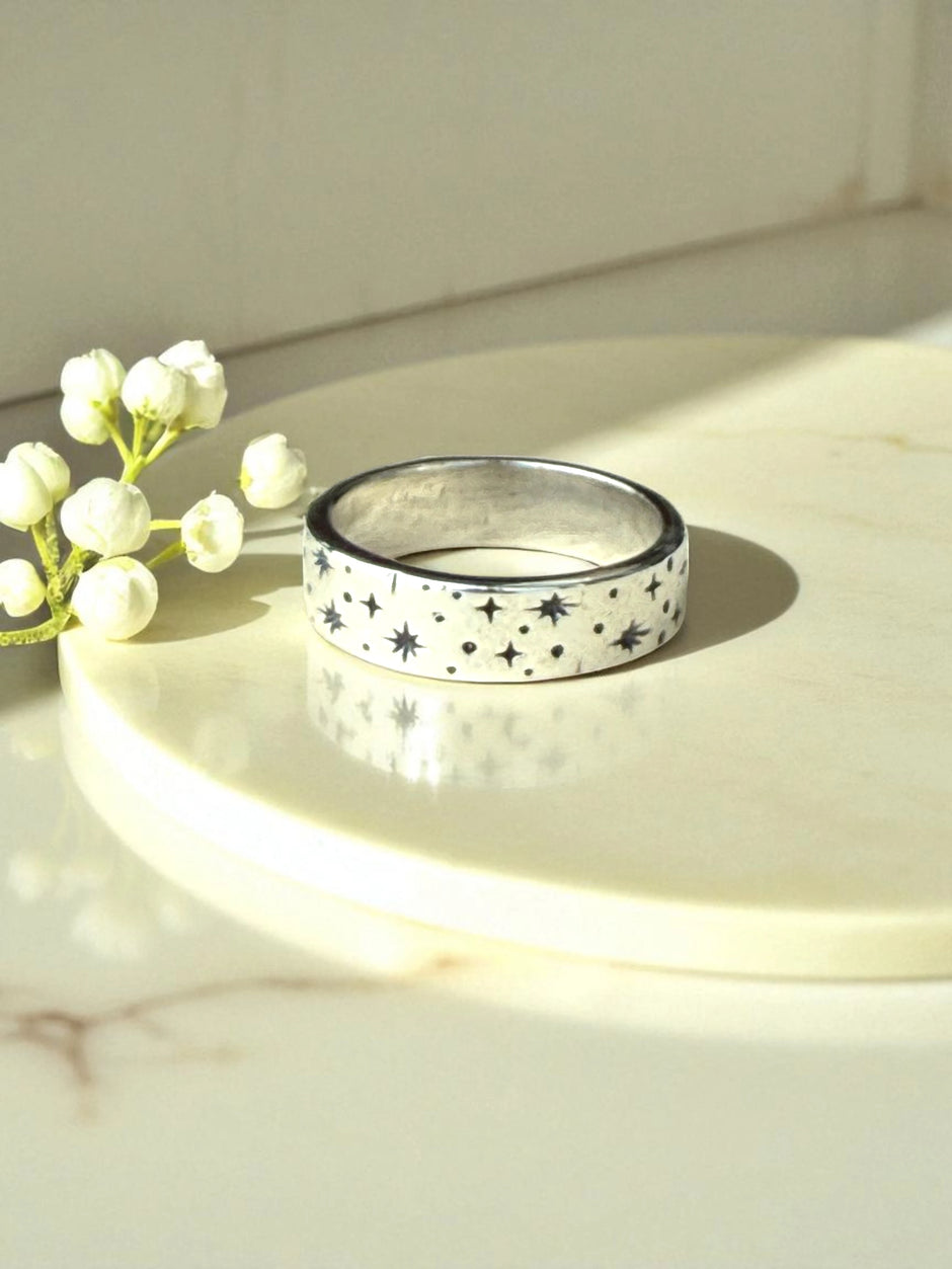 925 Sterling Silver Celestial Star Ring