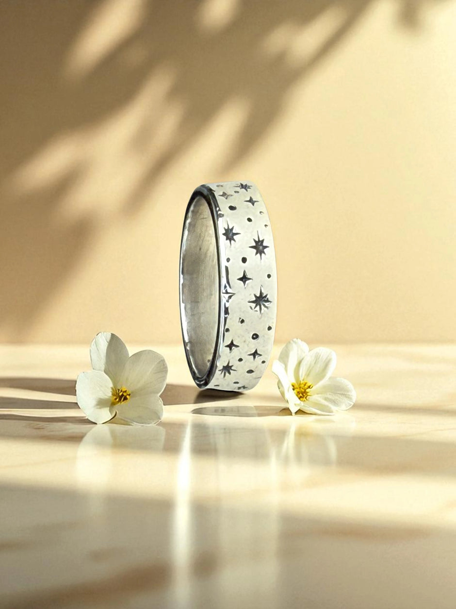 925 Sterling Silver Celestial Star Ring
