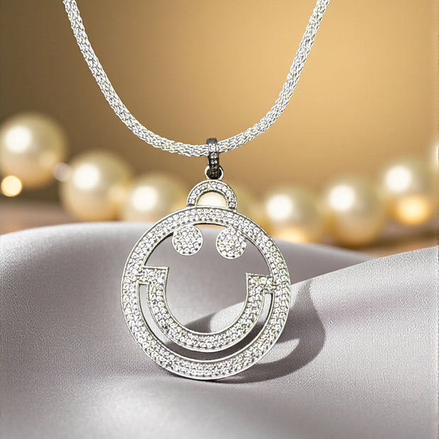 Smiley face 925 sterling silver pendant