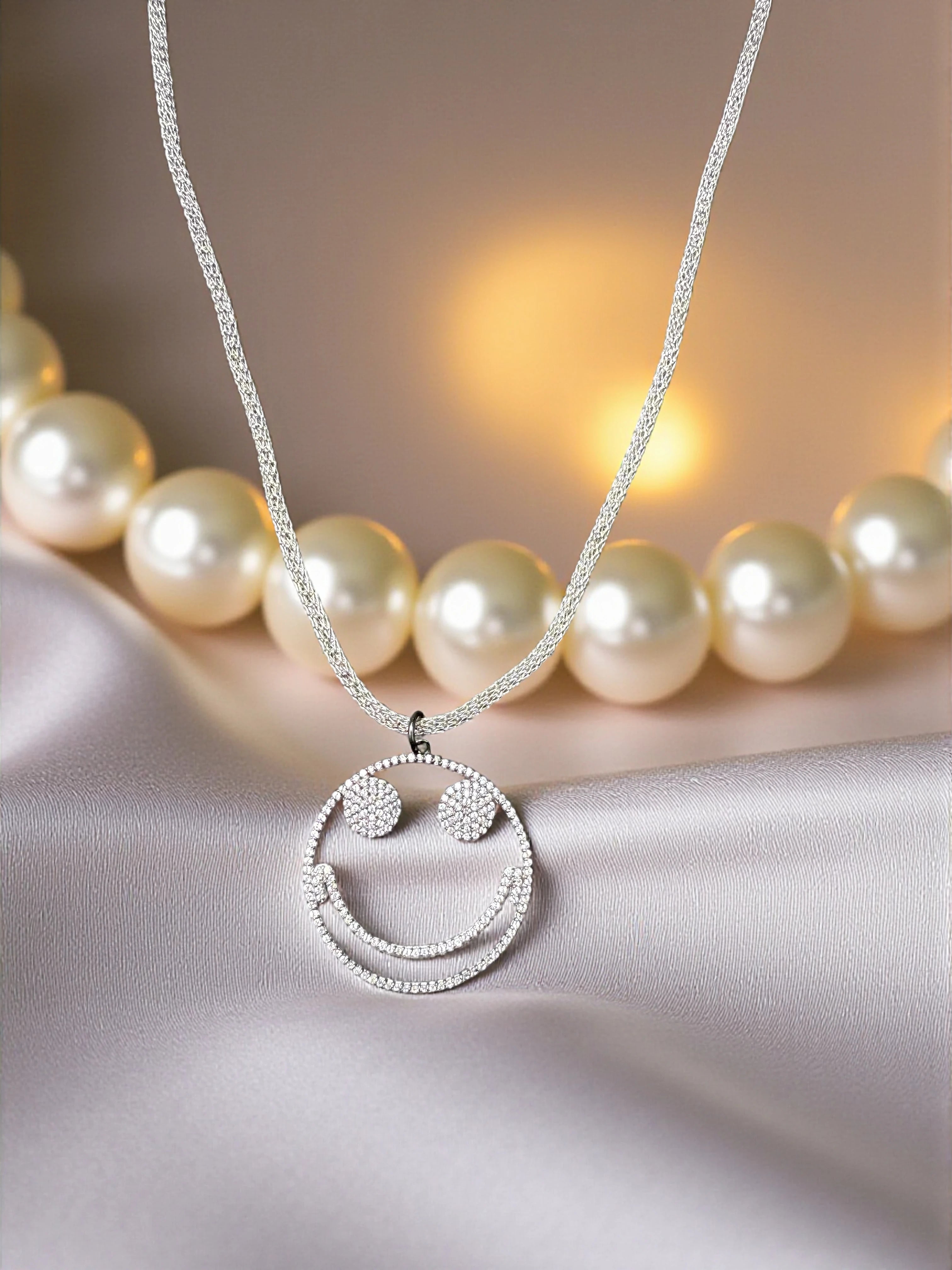 Smiley face 925 sterling silver  pendant