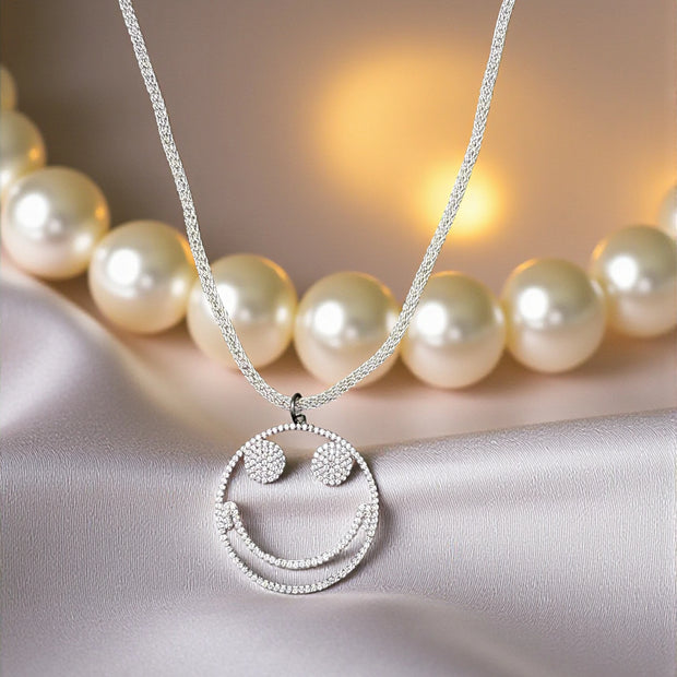 Smiley face 925 sterling silver  pendant