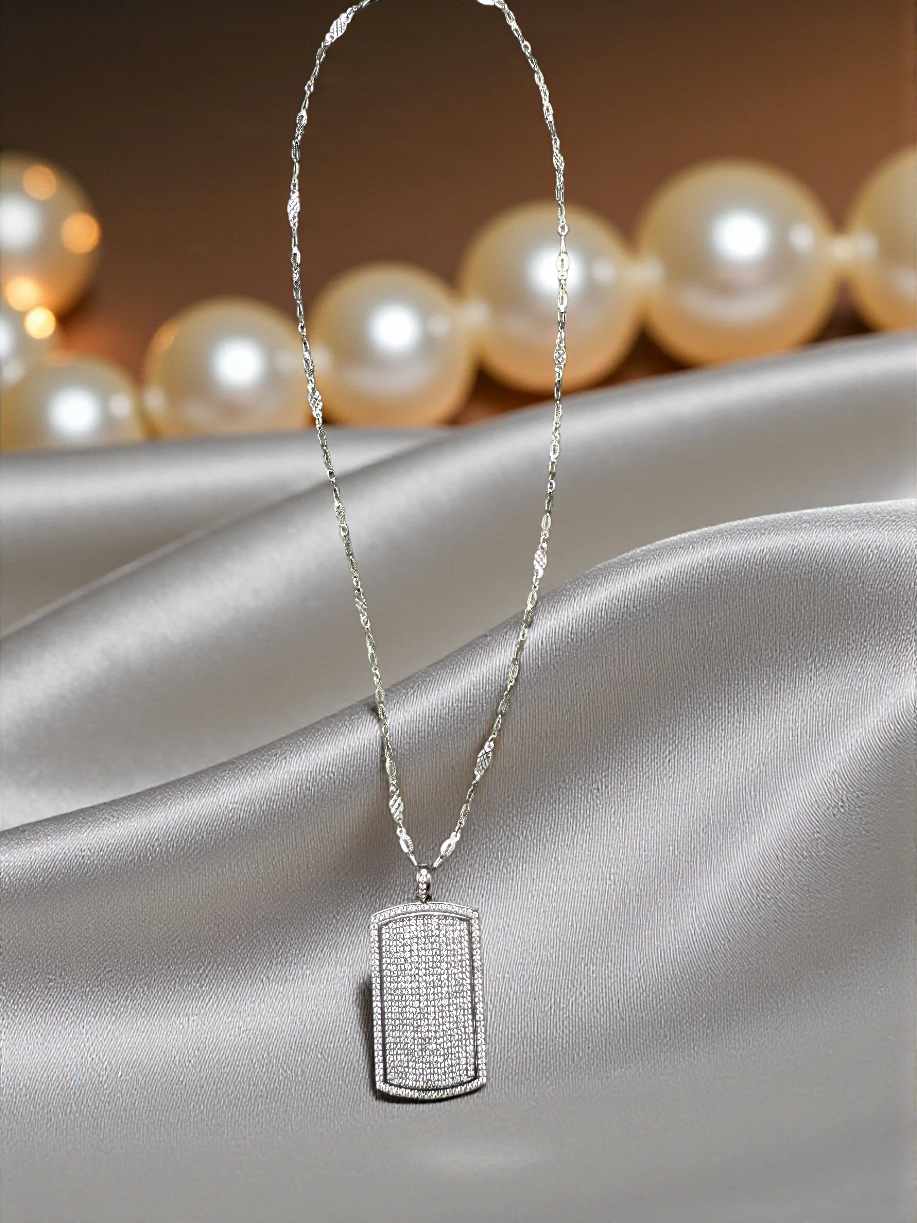 Pave Bar 925 sterling silver pendant