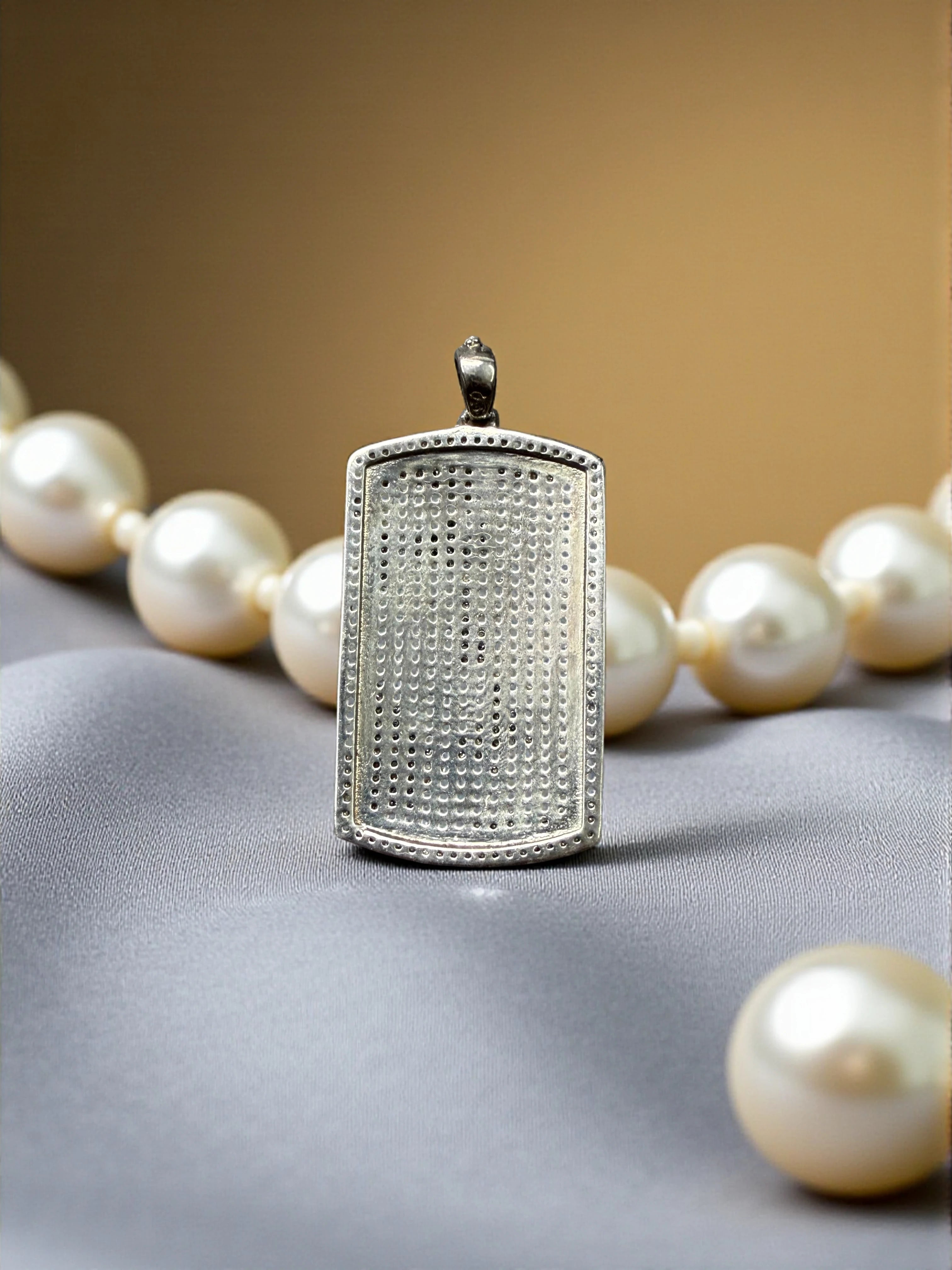 Pave Bar 925 sterling silver pendant